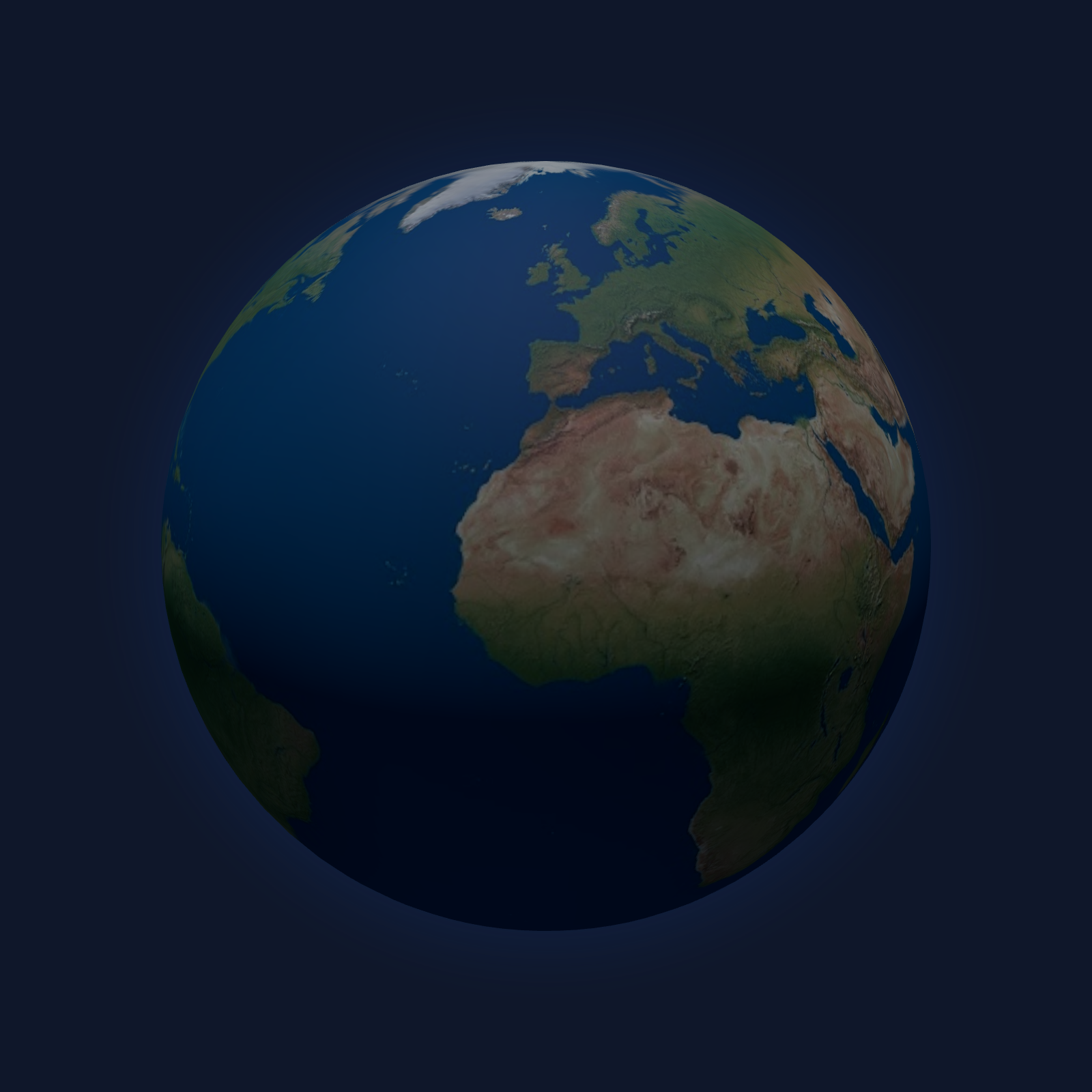 Interactive 3D globe showing Europe and Africa